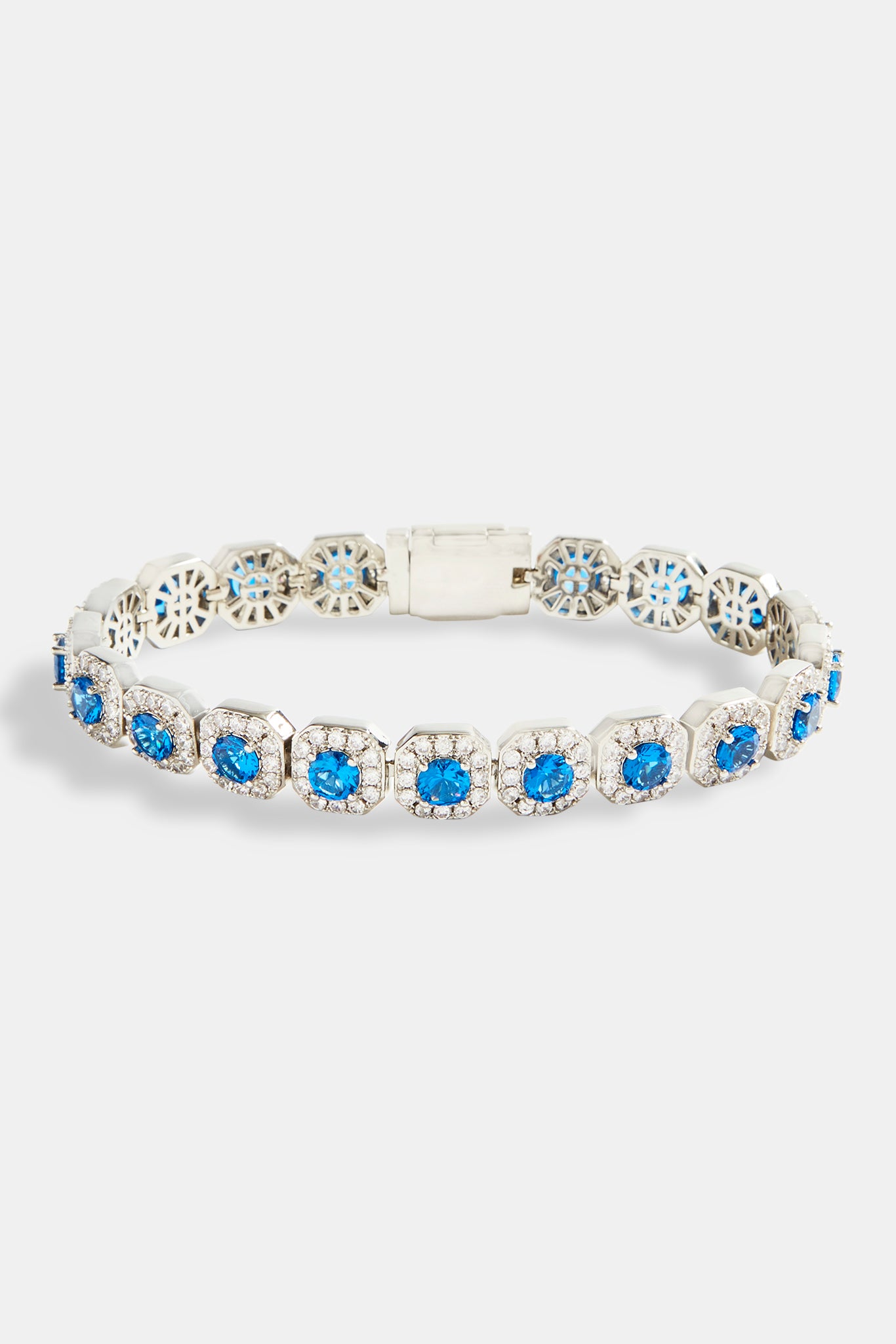 10mm Iced Blue CZ Cluster Bracelet